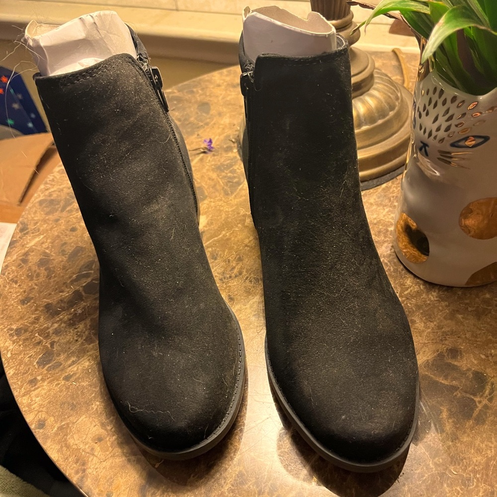 Black suede booties